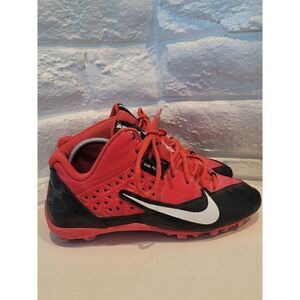 Nike Alpha Strike 3/4 TD Lightweight Football Cleats black and red men's size 10